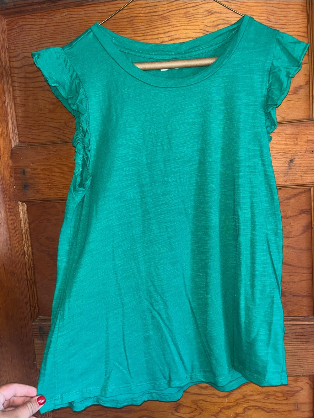 Maurices Teal Green Ruffle Sleeve Tank Top
